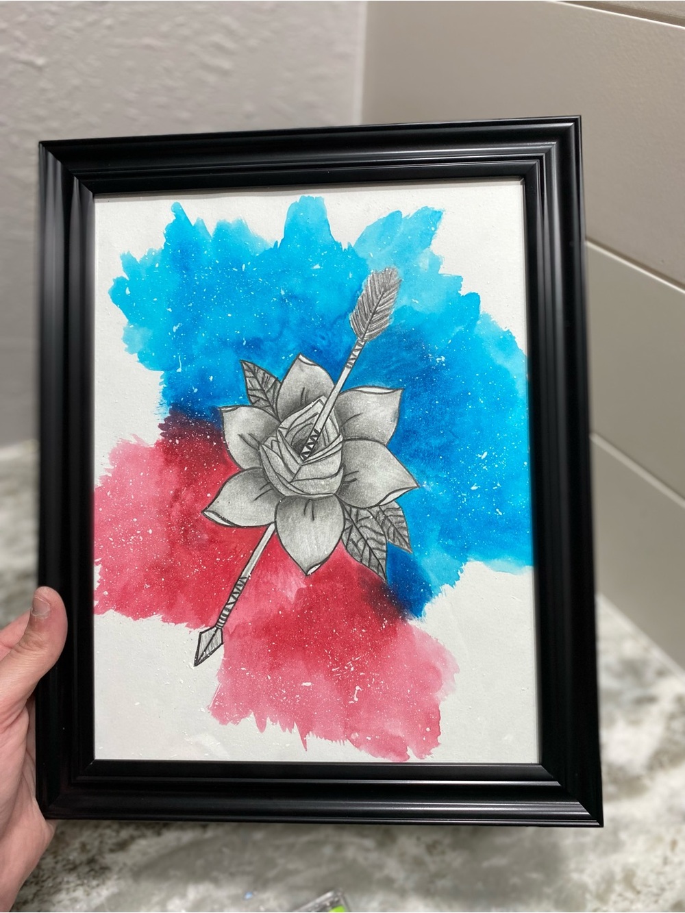 Abstract Rose with Arrow Illustration